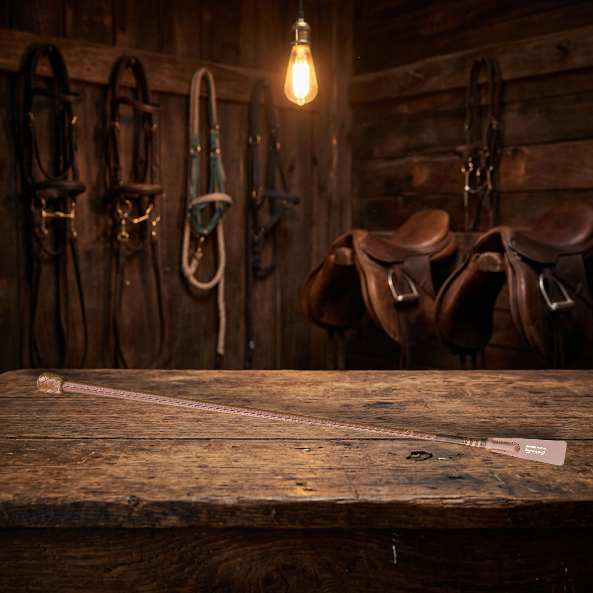 County Plaited Top English Leather Show Whip Foxwood Equestrian | Showing Tack and Saddlery Store