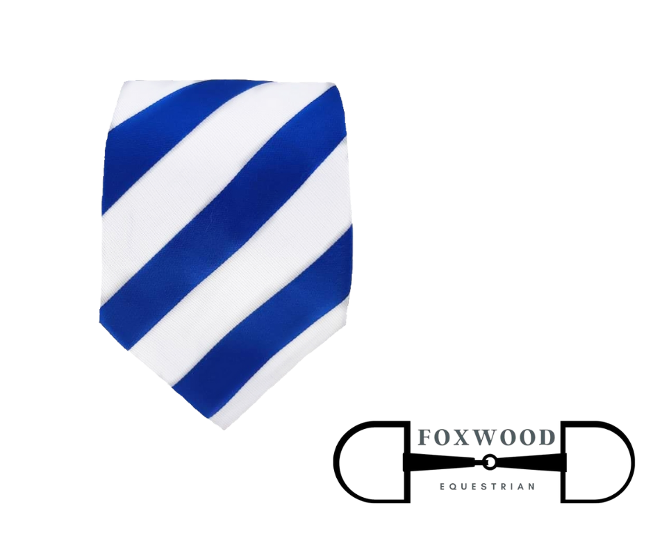 Royal Blue and White Stripe Tie Foxwood Equestrian | Showing Tack and Saddlery Store