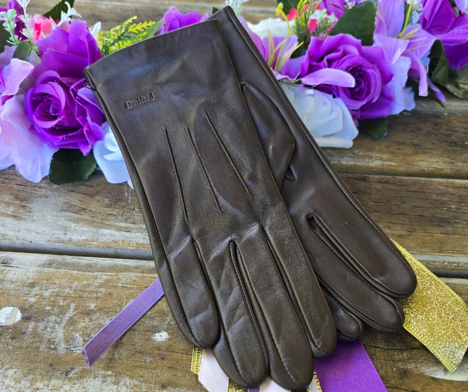 Hurlford Elite Leather Riding Gloves Childs| Brown Foxwood Equestrian | Showing Tack and Saddlery Store