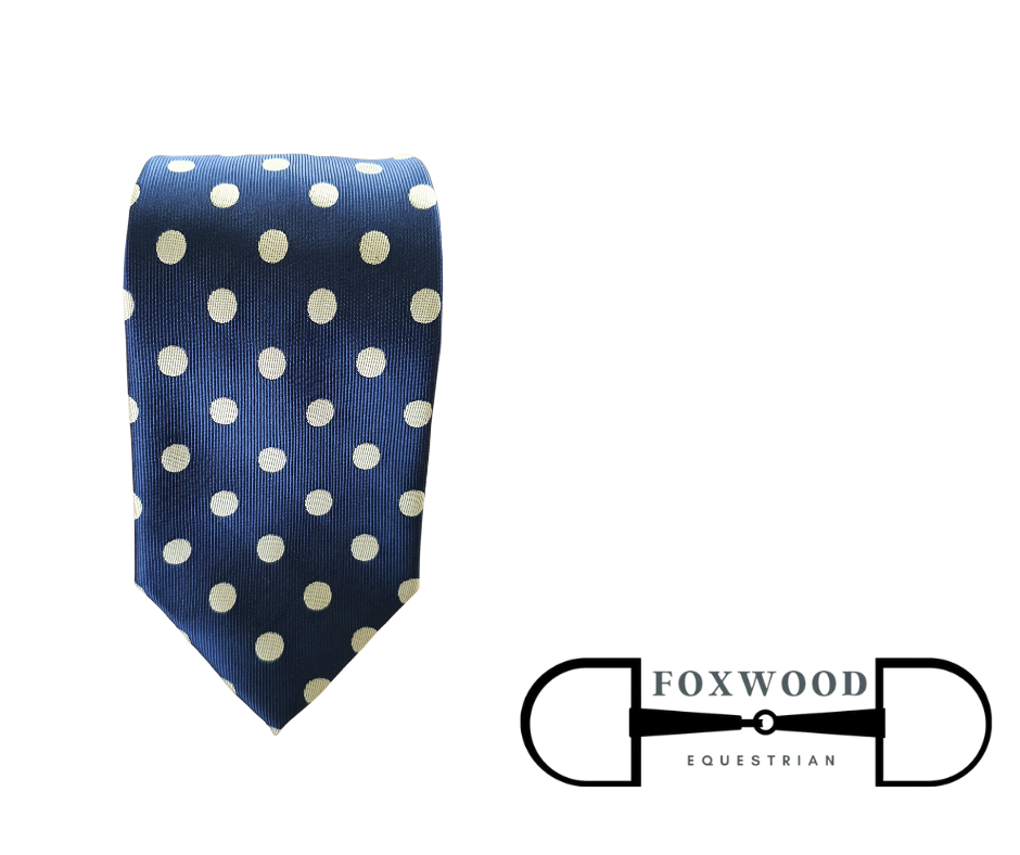 Mid Blue and Silver Spot Tie Foxwood Equestrian | Showing Tack and Saddlery Store