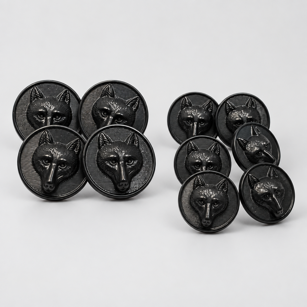 Black Foxhead Button Set Foxwood Equestrian | Showing Tack and Saddlery Store