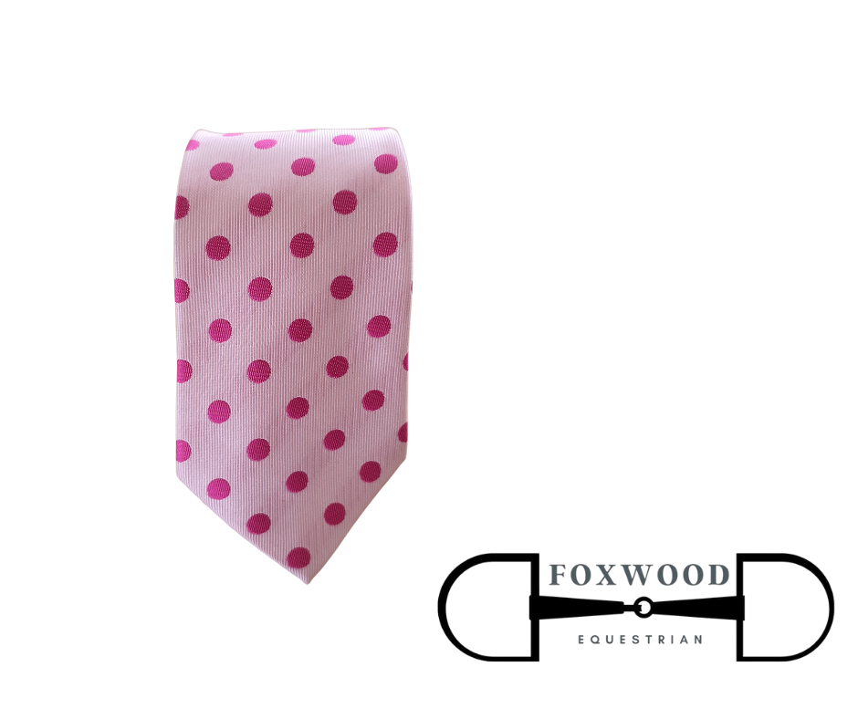 Pink and Pink Spot Tie Foxwood Equestrian