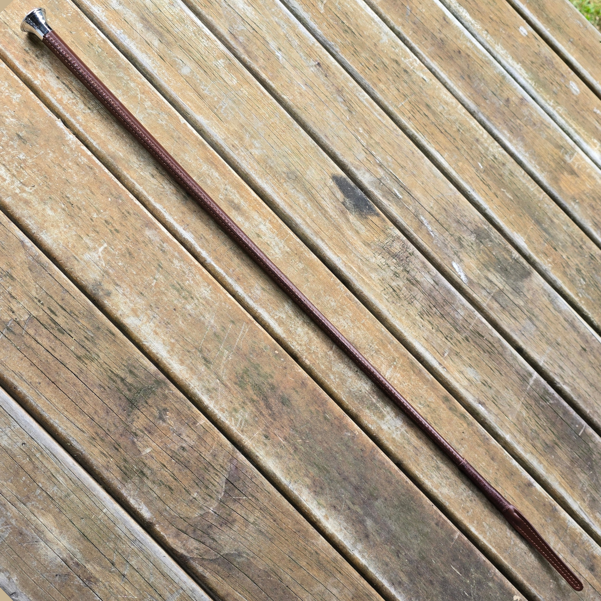 County English Leather Show Whip  Foxwood Equestrian | Showing Tack and Saddlery Store