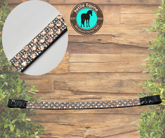 J Hook Checkerboard Noseband -Champagne Petite Equine