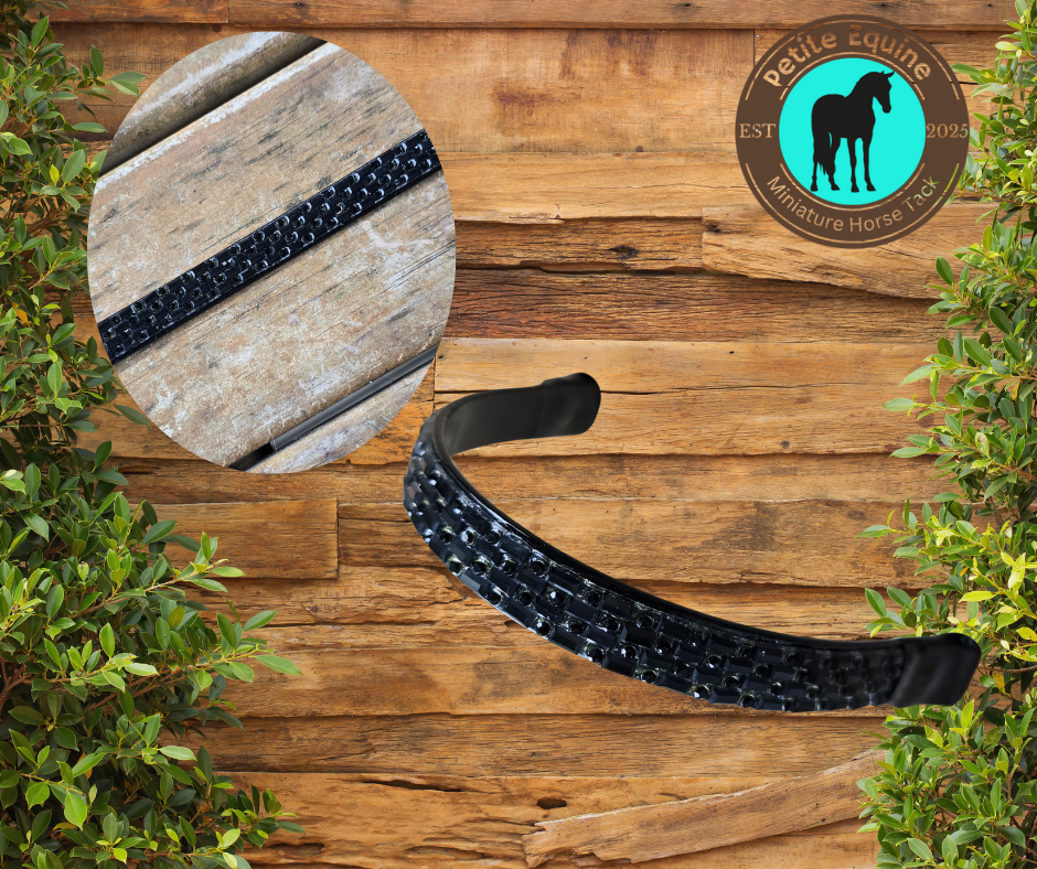 J Hook Noseband -Black On Black Petite Equine