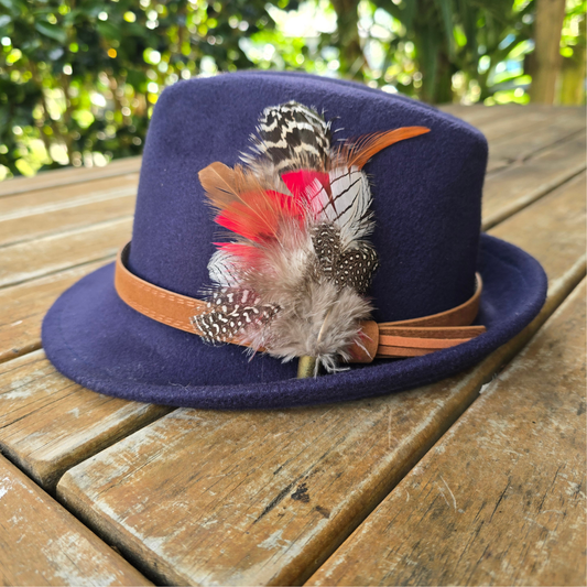 Feather Hat Pin- Splash Of Red The Country Estate